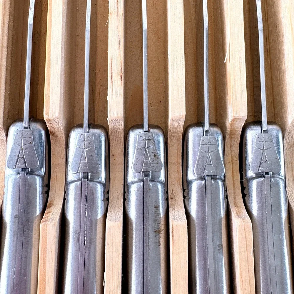 Barenthal Steak Knives Set of 6 Silver Stainless Steel Laguiole Style France